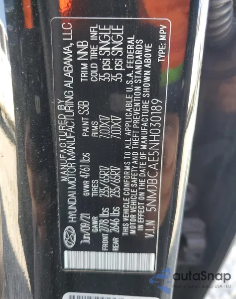 5NMJBCAE5NH030189
